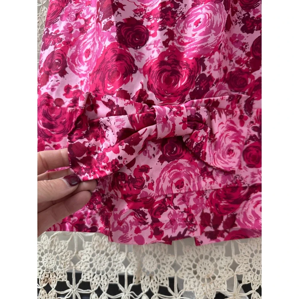 Vintage 1950's Floral Print Dress Sz S - Picture 2 of 10